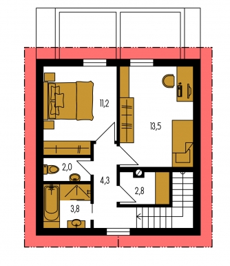 Mirror image | Floor plan of second floor - ZEN 3